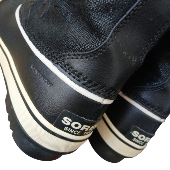 Sorel Women's Size 9 Black and Cream Winter Boots - Picture 4 of 7